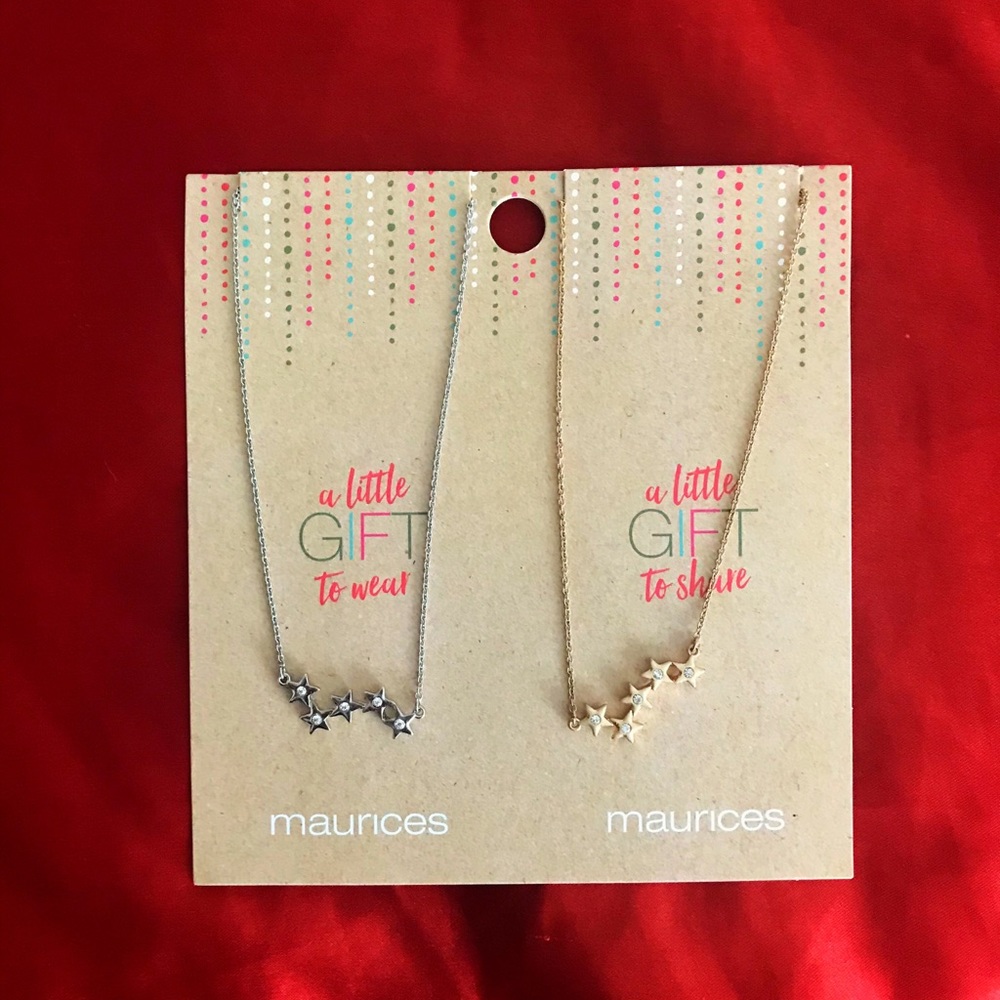 Best friend star rhinestone necklace set